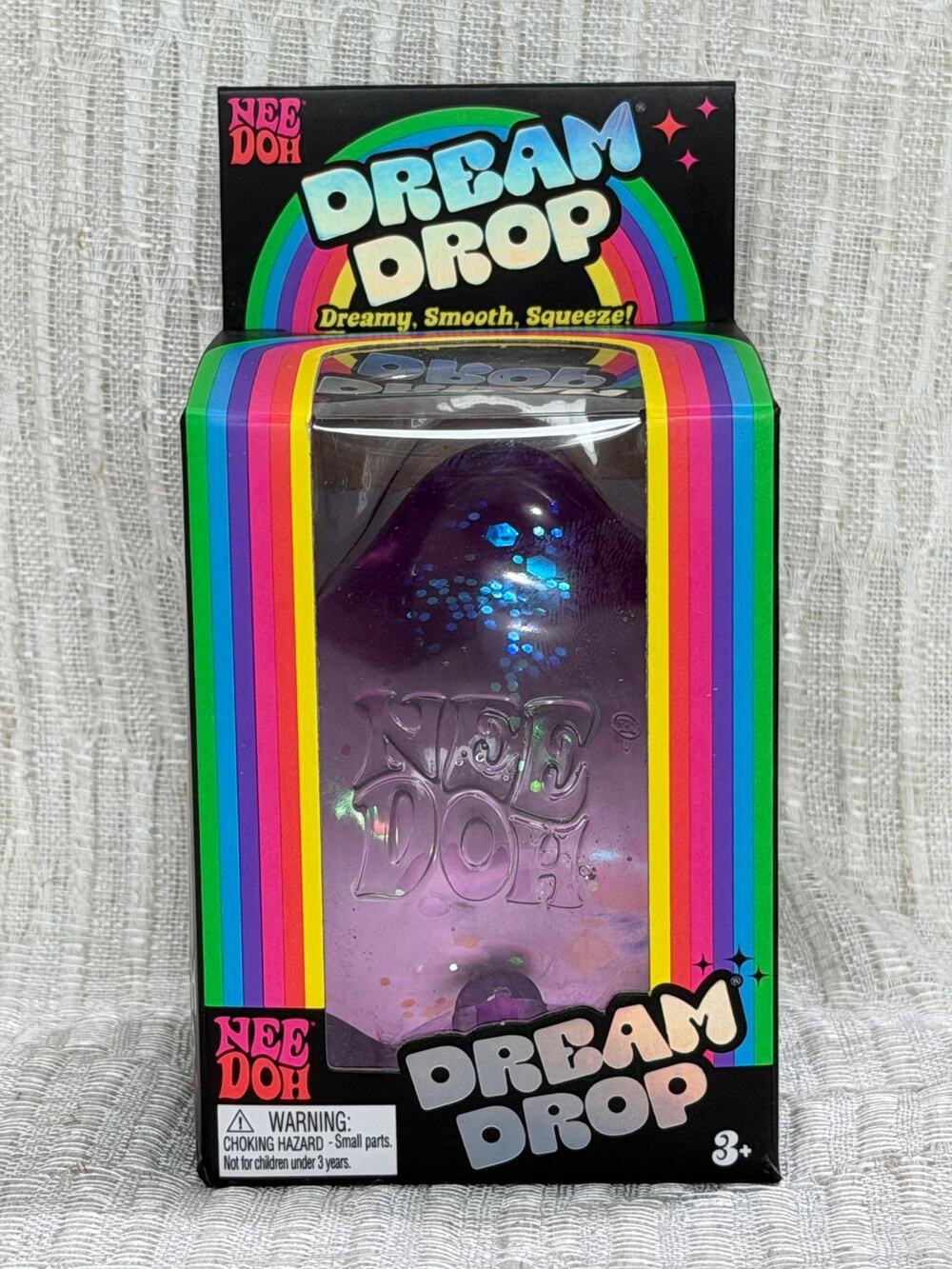 NeeDoh Purple DREAM DROP Glitter Teardrop NEE DOH Squishy 100% Authentic New